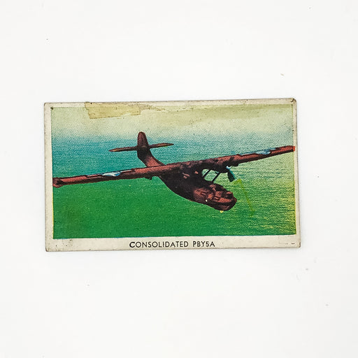 WW2 Airplane Card Consolidated PBY5A 14th and 15th Bombardment Emblems Cartoon 2