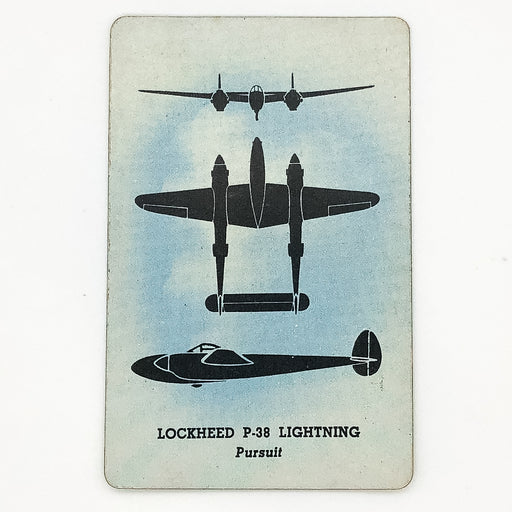 WW2 Airplane Identification Flash Card Lockheed P-38 Lightning Pursuit Spotting 1