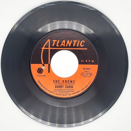 Bobby Darin Talk To The Animals Record 45 RPM Single Atlantic Records 1967 2