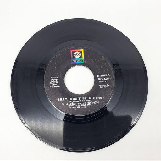 Bo Donaldson & The Heywoods Billy Don't Be A Hero Single Record ABC Records 1974 1