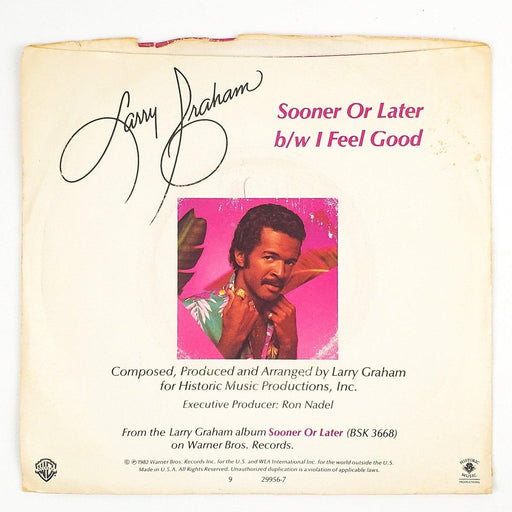 Larry Graham Sooner Or Later Record 45 RPM Single 7-29956 Warner Bros 1982 2