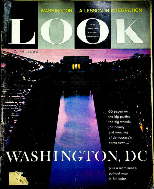 Look Magazine April 26 1960 Washington DC 60 Pages Sight Seers Pull-Out Map 1