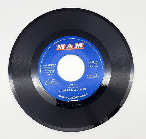 Gilbert O'Sullivan Alone Again 45 RPM Single Record MAM 1972 45-3619 2