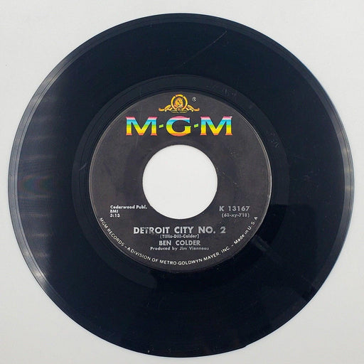 Ben Colder Detroit City No. 2 45 RPM Single Record MGM Records 1963 1