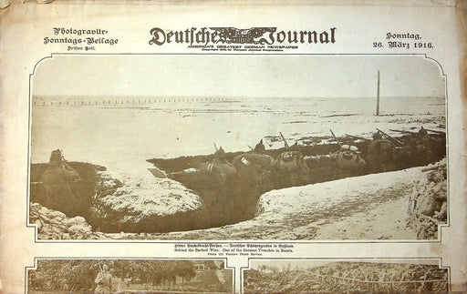 1916 Deutfches Journal German American Paper March 26 German Trenches In Russia 1