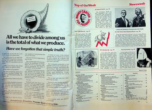 Newsweek Magazine March 8 1976 All About Carter, The 1,000 Barrier 2