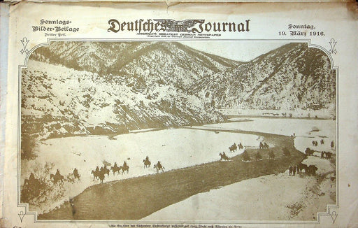 1916 Deutfches Journal German American Newspaper March 19 Serbian Retreat 1