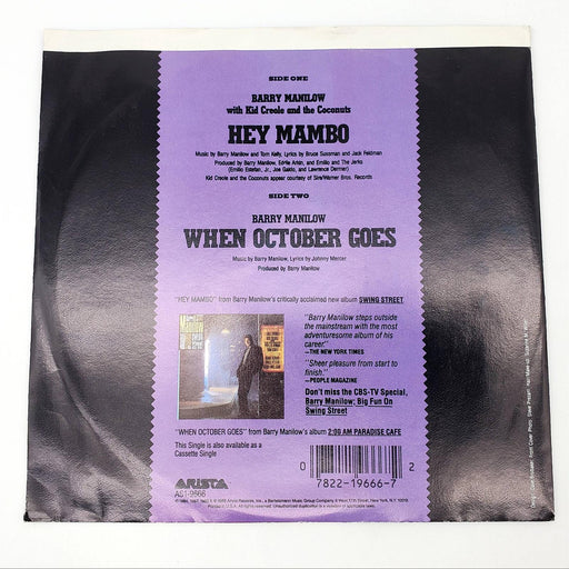 Barry Manilow & Kid Creole Hey Mambo Single Record Arista 1988 AS1-9666 2
