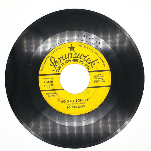 Bonnie King No Joey Tonight 45 RPM Single Record Brunswick Promo 55116 1