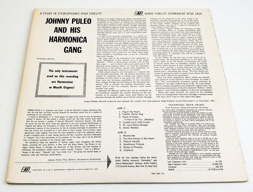 Johnny Puleo And His Harmonica Gang 33 RPM LP Record Audio Fidelity 1958 2