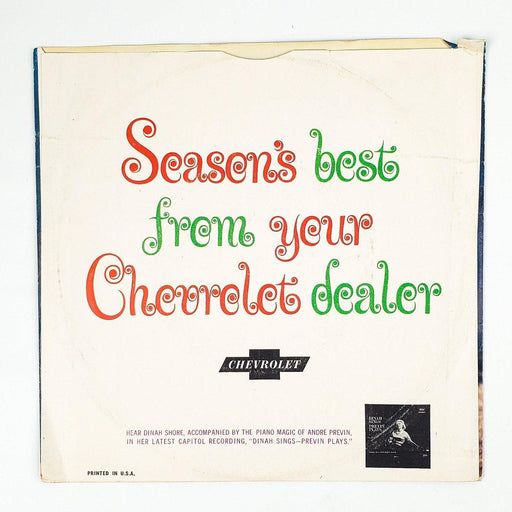 Dinah Shore Season's Greetings Your Chevy Dealer Record 45 Single Chevrolet 1960 2