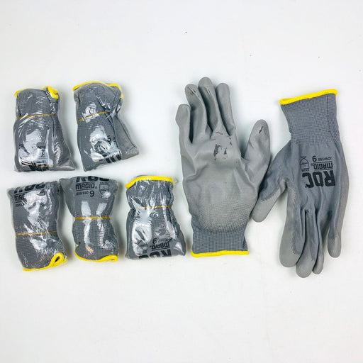 6 Pair Palm Coated Work Gloves Large Polyurethane PU Polyester Shell 13 Gauge 1