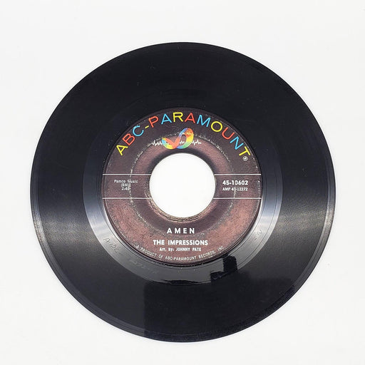 The Impressions Amen 45 RPM Single Record ABC-Paramount 1964 45-10602 1