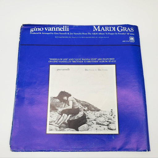 Gino Vannelli Wheels Of Life Single Record A&M 1978 2114-S POSTER SLEEVE 2