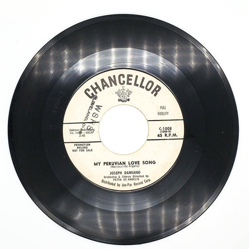 Joe Damiano You're My Rose 45 RPM Single Record Chancellor 1957 Promo C-1008 2
