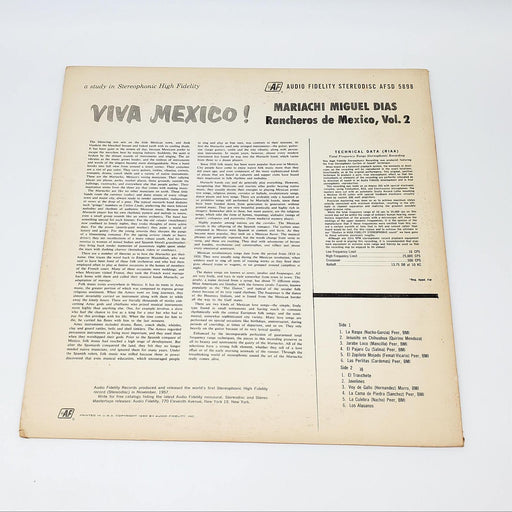 Miguel Diaz Viva Mexico! Rancheros De Mexico, Vol.2 LP Record Reissue 2