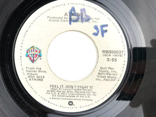 Atkins 45 RPM 7" Single Love is Growing Stronger / Feel It, Don't Fight It 1982 2