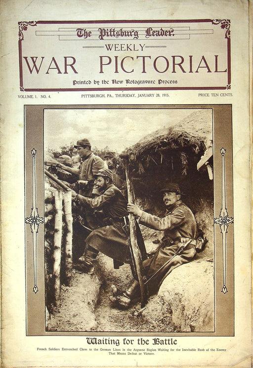 1915 Pittsburg Leader Weekly War Pictorial Newspaper January British Naval Plane 1