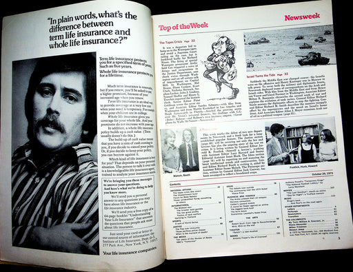 Newsweek Magazine October 29 1973 Archibald Cox Fired Nixon Watergate Scandal 2
