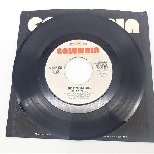 Boz Scaggs Miss Sun Single Record Columbia 1980 11-11406 PROMO 1