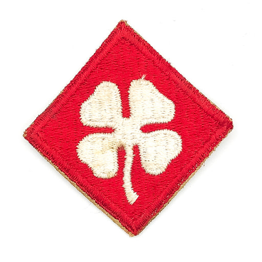 US Army Patch 4th Field Service Red Clover Vintage Sew On 1