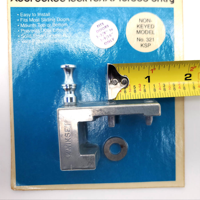 2x Kwikset Sliding Door Locks Non-Keyed No 321 KSP Patio Doors 1-3/8" to 1-9/16"