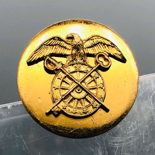 WW2 Quartermaster Collar Disc Pin US Army Corps Insignia 4 Piece Screw Post 1