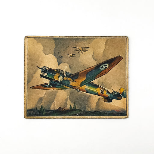 1939 Gum World in Arms Card #7 Swedish Junkers Bomber WW2 Airplane Cartoon Art 2
