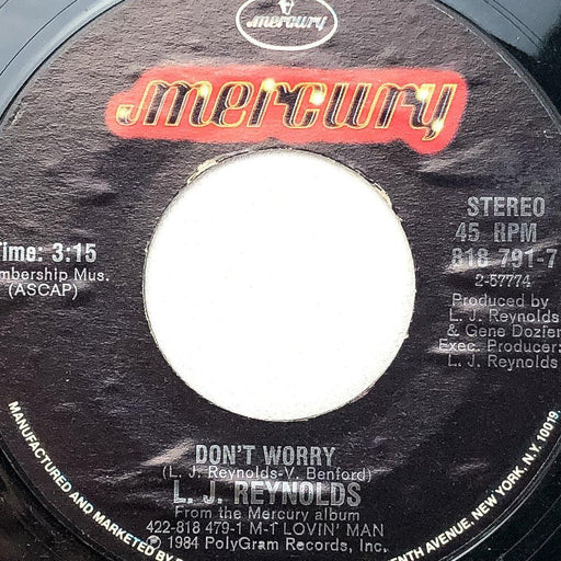 L.J. Reynolds 45 RPM 7" Single Don't Worry / Touch Down Mercury 818 791-7 1