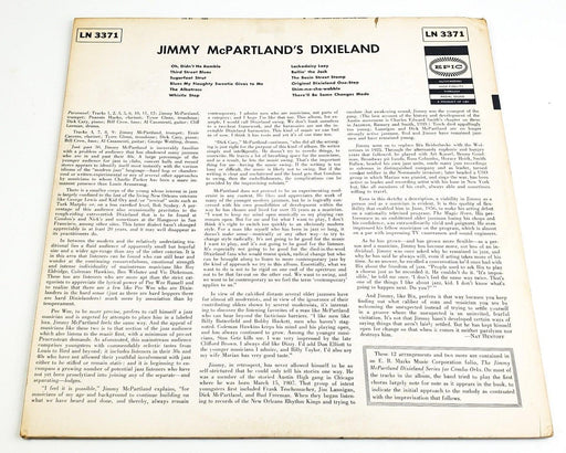 Jimmy McPartland And His Dixielanders Dixieland 33 RPM LP Record Epic 1957 2