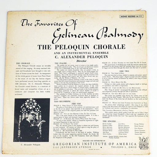 The Peloquin Chorale The Favorites of Gelneau Psalmody Record 33 RPM LP 3 111 2