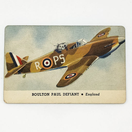 1940s Leaf Card-O Aeroplane Card Boulton Paul Defiant Series C England WW2 1