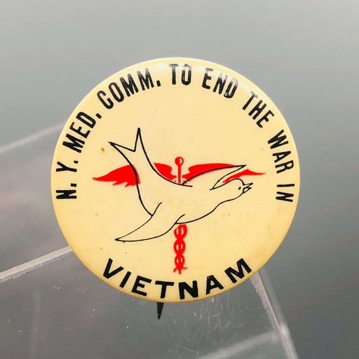 Vietnam Anti War Button Pinback Pin New York Medical Committee To End The War 1