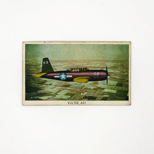 WW2 Airplane Card Vultee A31 with 44th and 45th Bombardment Emblems on Back 2