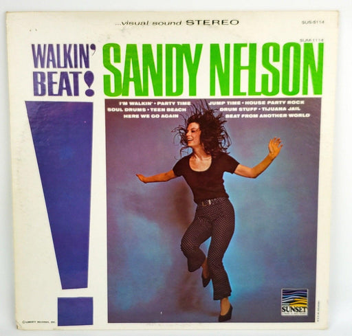 Sandy Nelson Walkin' Beat Record 33 RPM LP SUS-5114 Sunset Records 1969 1