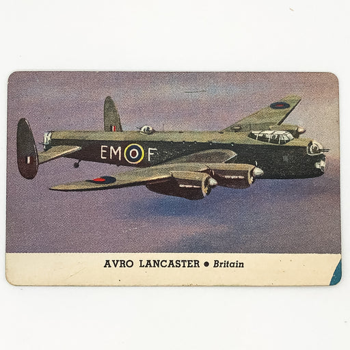 Card-O Chewing Gum Airplane Cards Avro Lancaster Series D Britain World War 2 1
