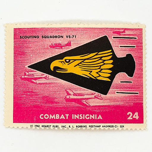 WW2 Combat Insignia Stamp 1942 Hearst #24 Scouting Squadron VS-71 Aviation R.L. 1