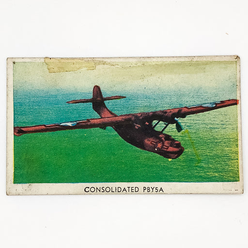 WW2 Airplane Card Consolidated PBY5A 14th and 15th Bombardment Emblems Cartoon 1