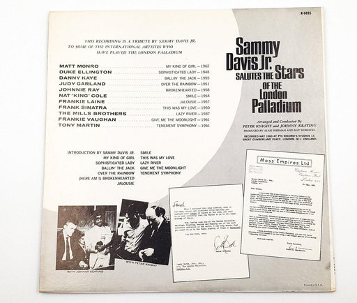 Sammy Davis Jr. Salutes The Stars Of The London Palladium 33 LP Record 1964 2
