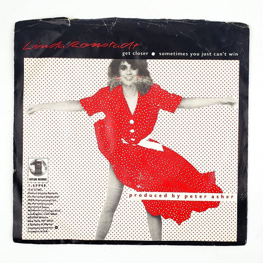 Linda Ronstadt Get Closer Record 45 RPM Single 7-69948 Asylum Records 1982 2