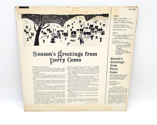 Perry Como Season's Greetings 33 RPM LP Record RCA Victor 1959 LSP-2066 Copy 2 2