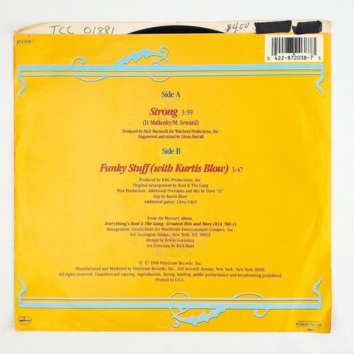 Kool & The Gang Strong / Funky Stuff 45 RPM Single Record Mercury 1988 872 038-7 2
