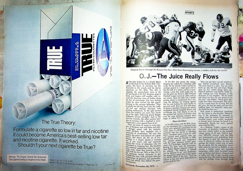 Newsweek Magazine November 26 1973 O. J. Simpson Football Superstar Special 4