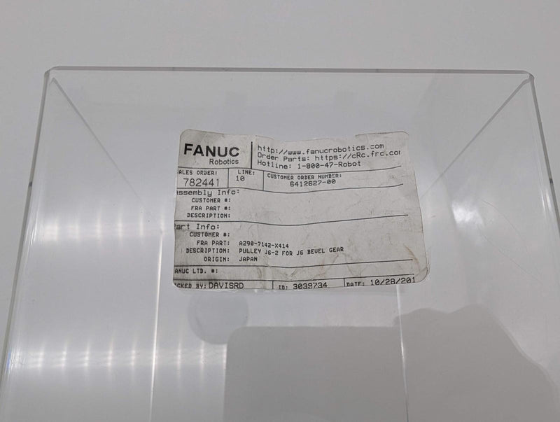 Fanuc A290-7142-X414 Timing Pulley J6-2 for J6 Bevel Gear OEM Part 4