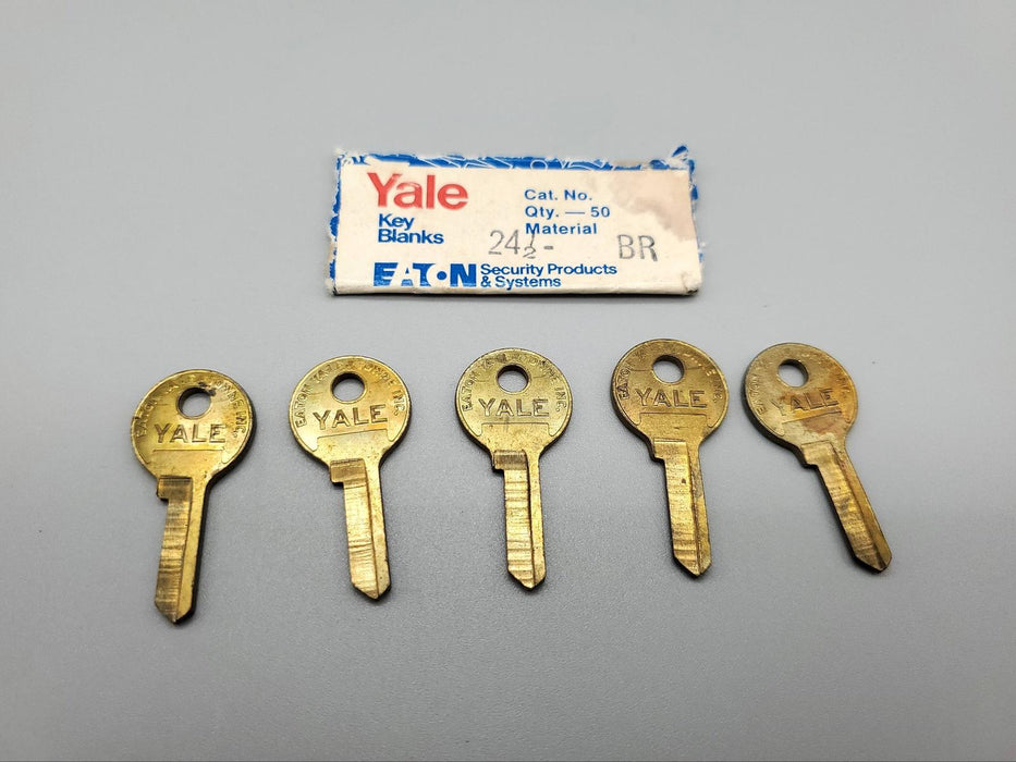 5x Yale RB 24 1/2 Key Blanks Brass BR Keyway 4 Pin NOS 4