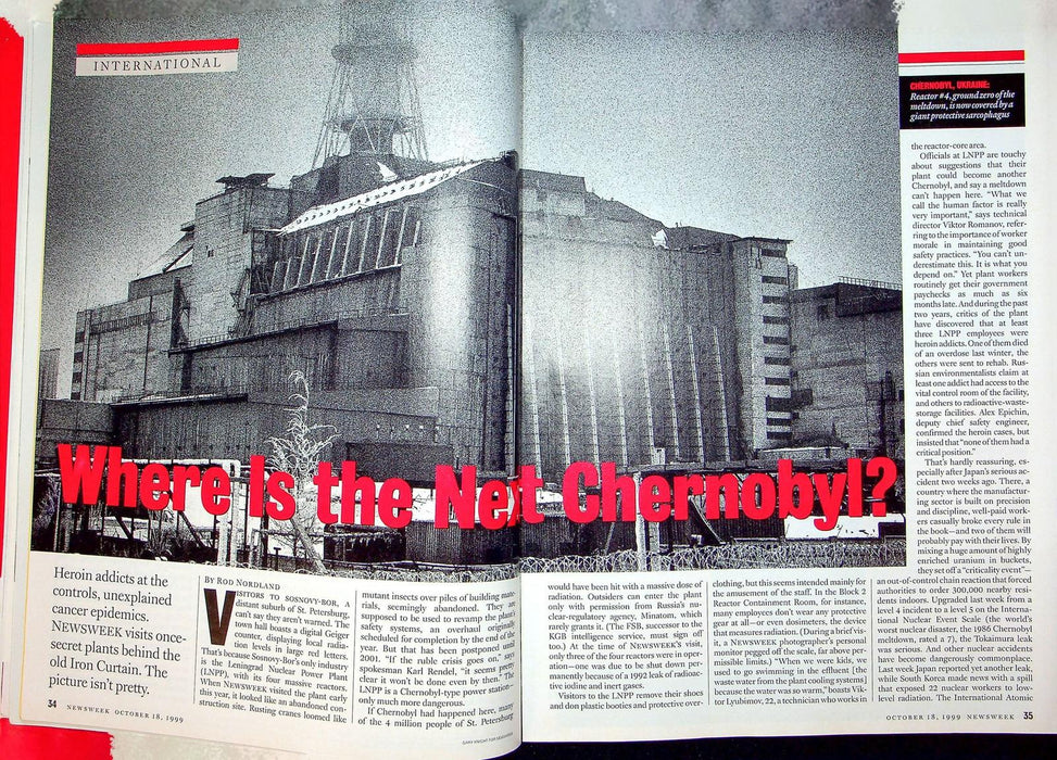 Newsweek Magazine October 18 1999 Metabolife Craze Nuclear Power Next Chernobyl 4