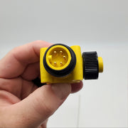 Brad 41481 Mini Change Adapter 5P 90 DEG Male to Female 16 AWG 600V 8A 3