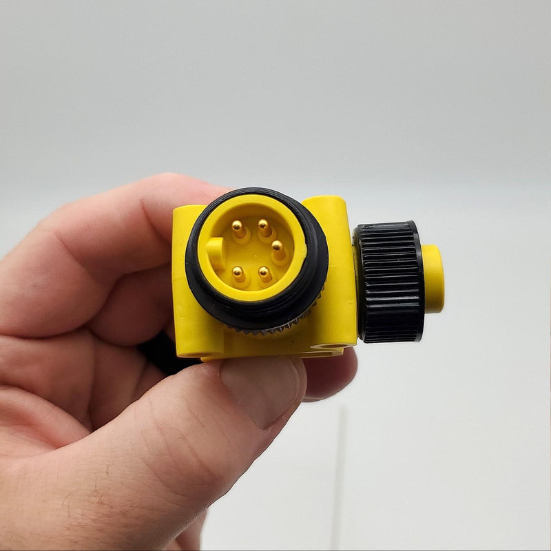 Brad 41481 Mini Change Adapter 5P 90 DEG Male to Female 16 AWG 600V 8A 3