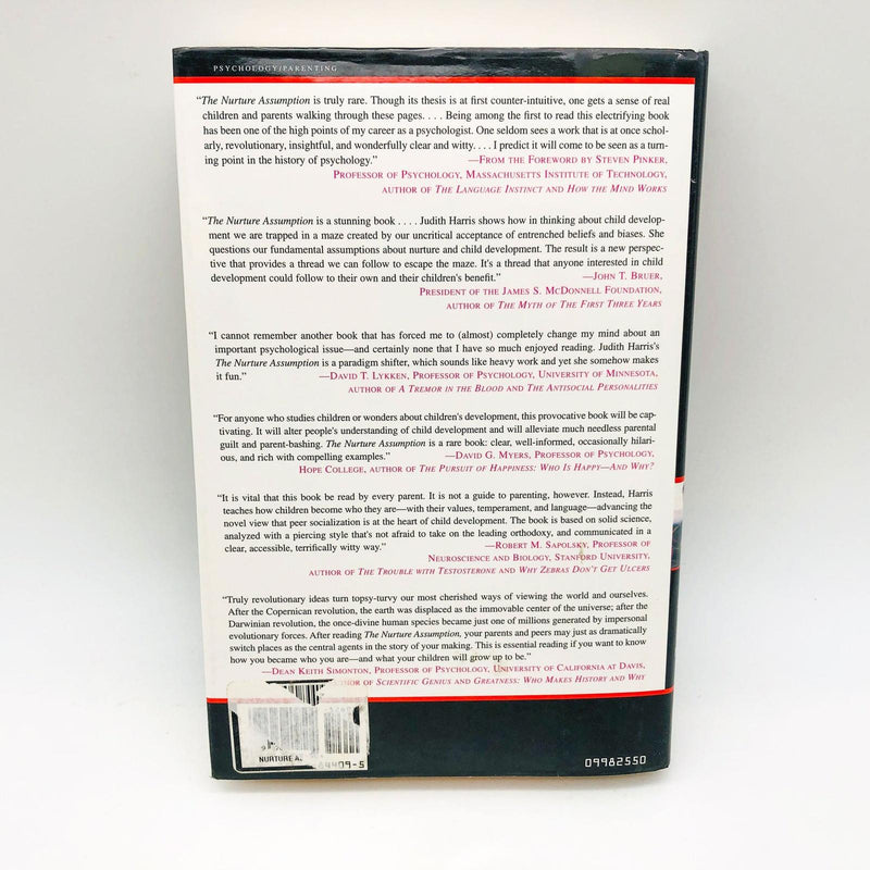 The Nurture Assumption Judith Rich Harris Hardcover 1998 Child Development 2