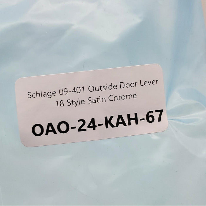 Schlage 09-401 Outside Door Lever 18 Style Satin Chrome L Series Mortise Locks 5